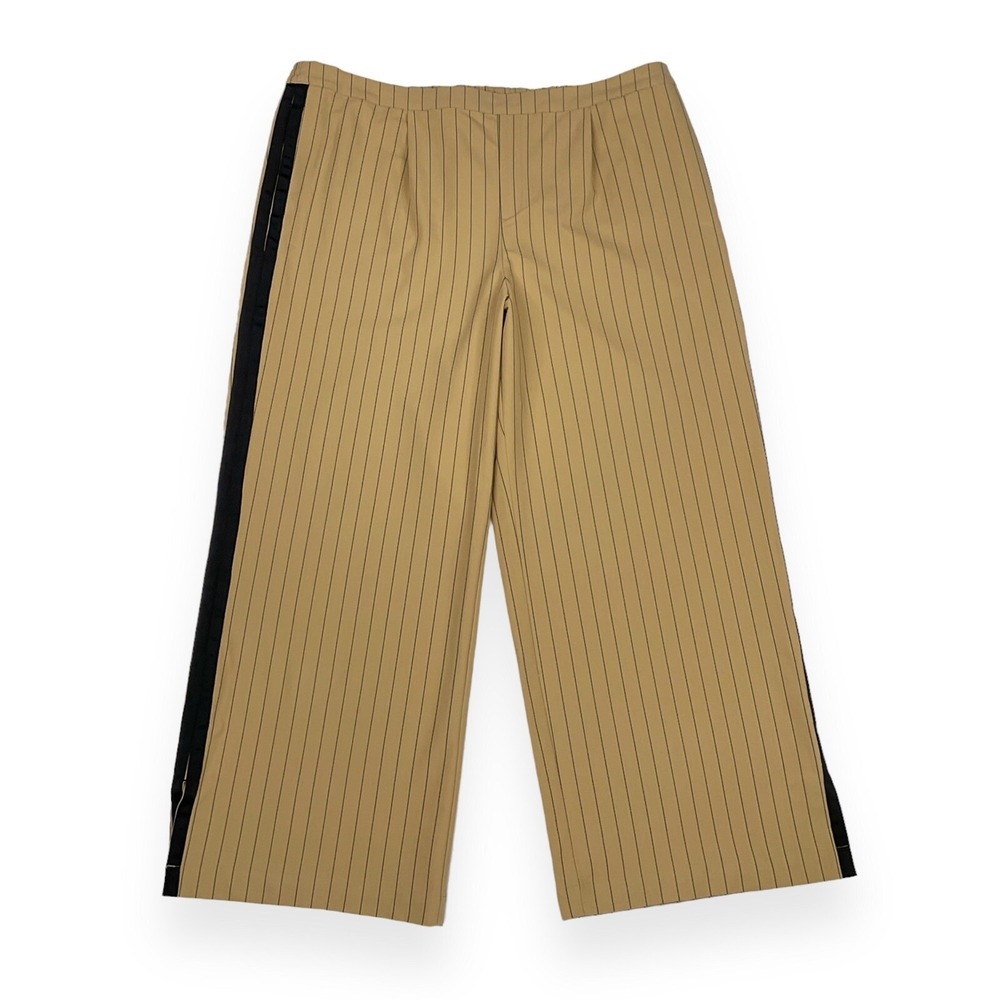 La Ligne Target Pants Womens 2X Tan‎ Brown Stripe Wide Leg Trousers NWOT